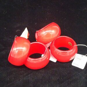 Home Studio 4 Red Acrylic Napkin Rings New with Tag